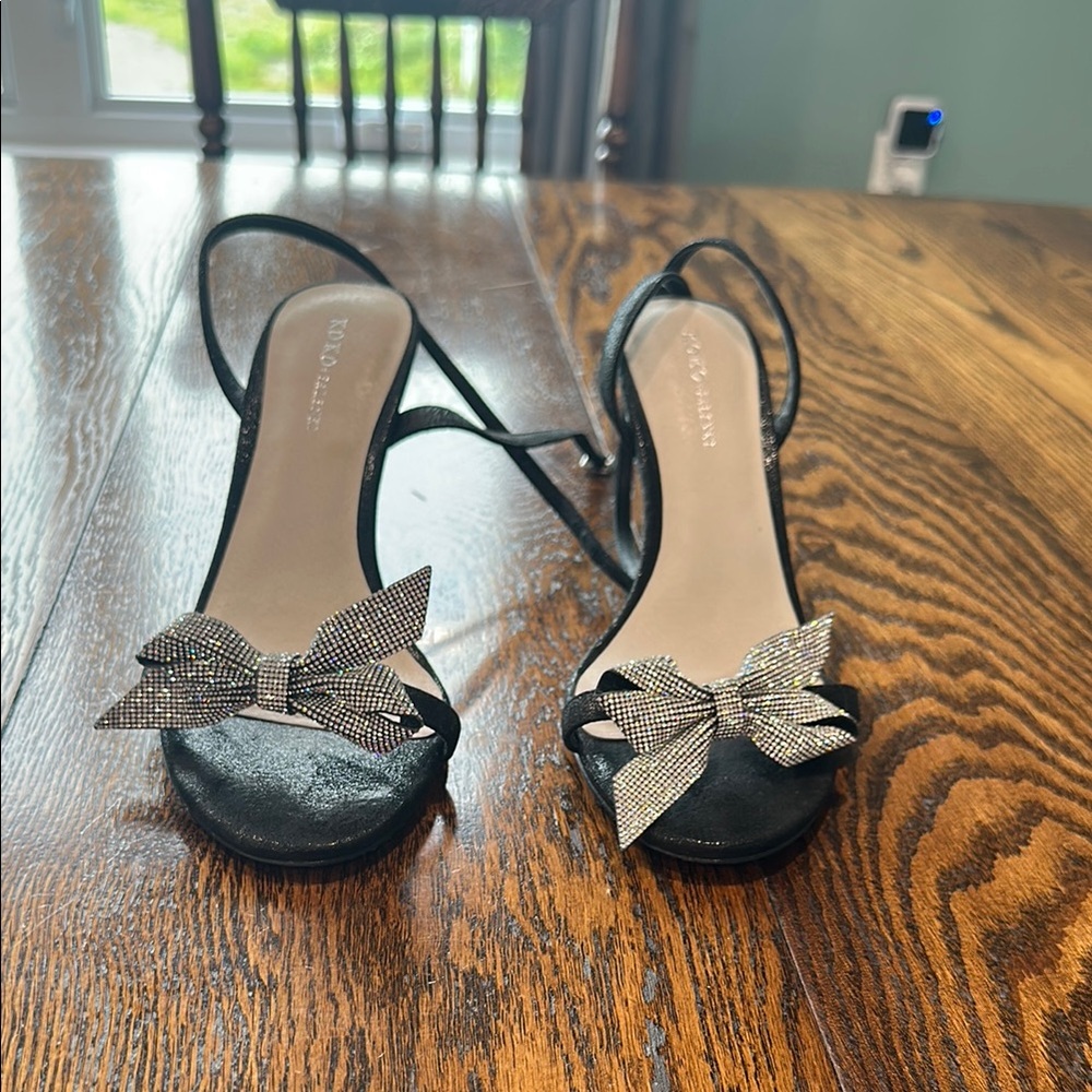 Black and Silver Heels with Elegant Design